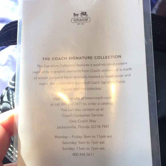 Coach signature collection handbag w/ leather trim - Picture 6 of 6